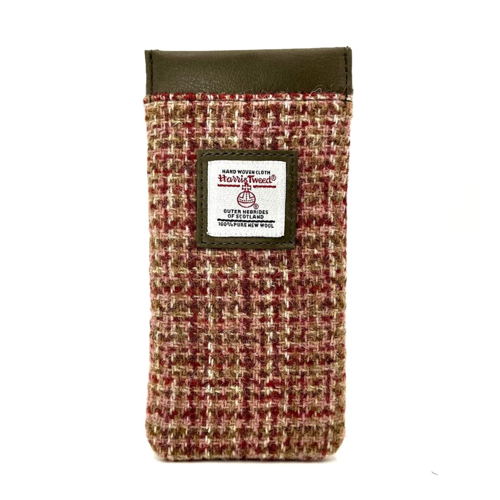 Maccessori Single Glasses Case with Harris Tweed - Maple