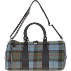 Real Leather Inverness Large Holdall Harris Tweed Brown Leather & Blue Brown Green & MacLeod Tartan | Harris Tweed Scotland
