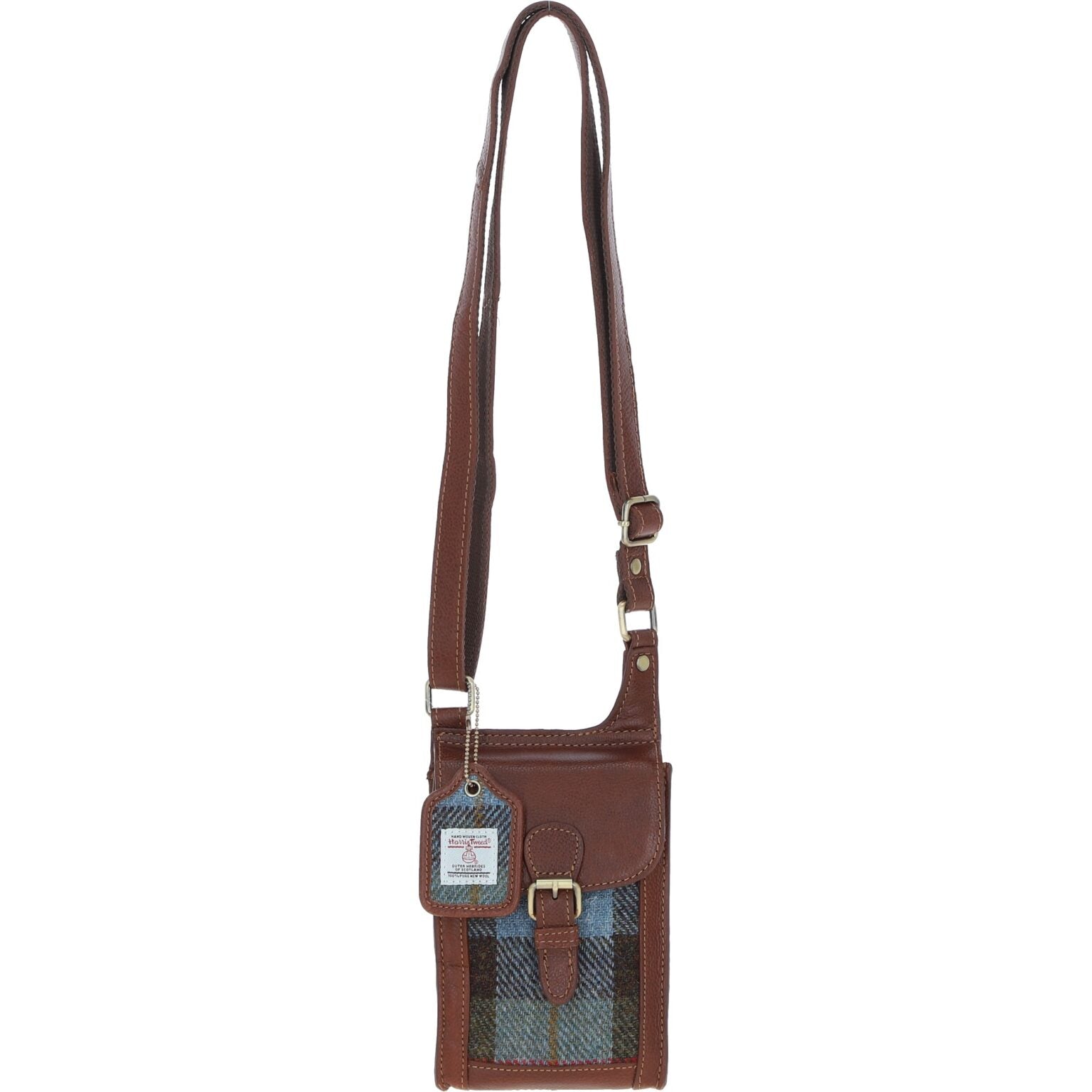 Harris Tweed and Genuine Leather Girvan Baby Crossbody Bag - Tan Leather &amp; MacLeod