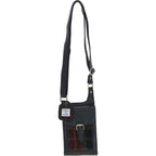 Harris Tweed and Genuine Leather Girvan Crossbody Bag Black Leather and Autumn Check | Harris Tweed Scotland