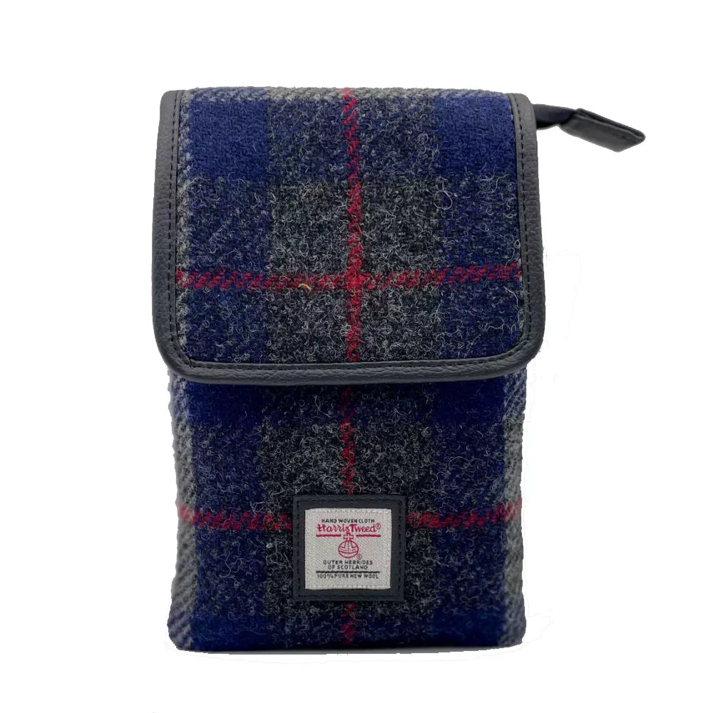 Maccessori Mini Crossbody Bag with Harris Tweed - Blue Check