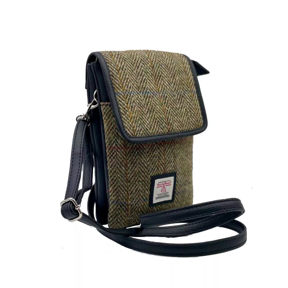 Maccessori Mini Crossbody Bag with Harris Tweed - Country Green