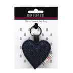 Maccessori Heart Keyring with Harris Tweed - Blue | Harris Tweed Scotland