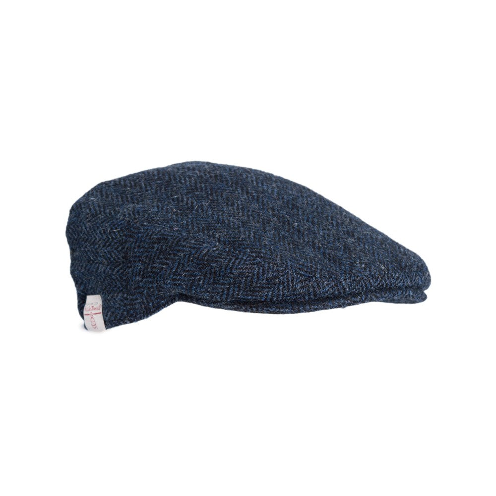 Harris Tweed Oakmoor Country Flat Cap - Midnight Blue