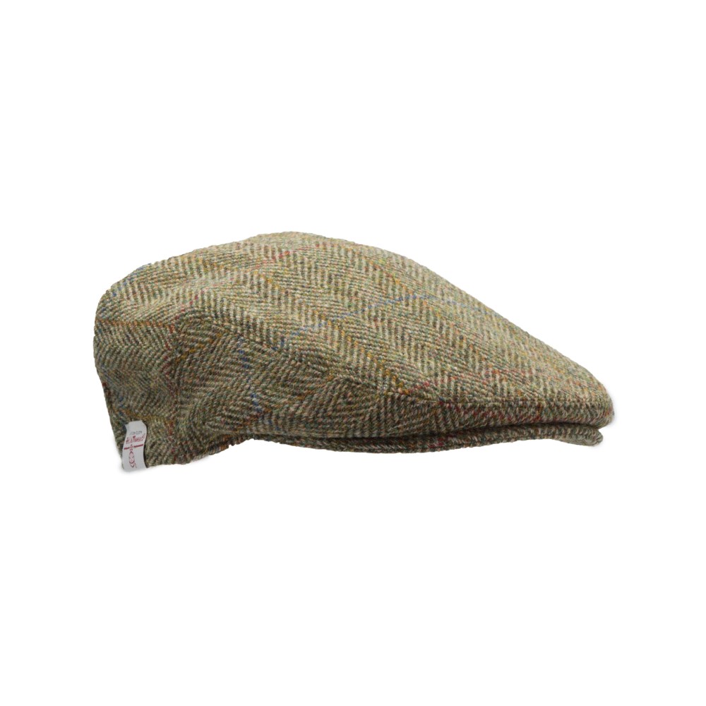 Harris Tweed Oakmoor Country Flat Cap - Moss Green