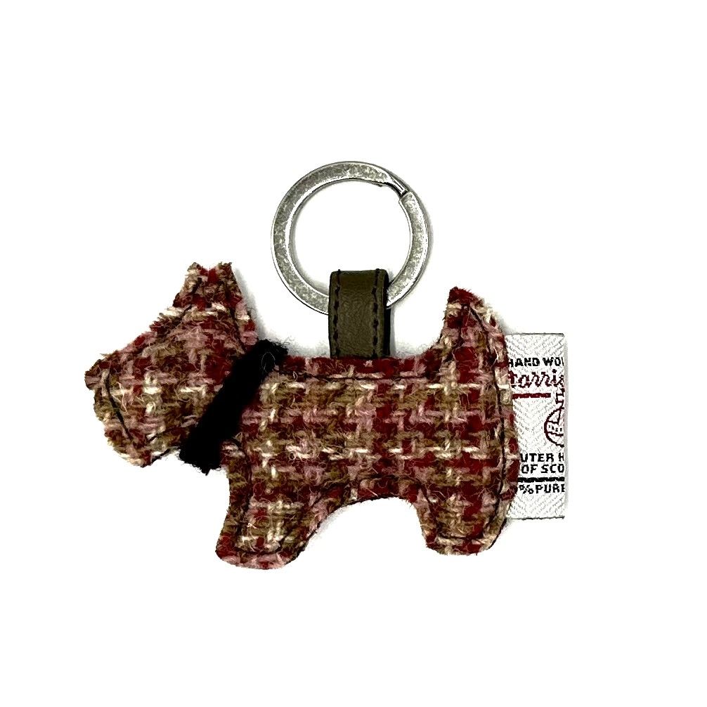 Maccessori Dog Keyring with Harris Tweed - Maple