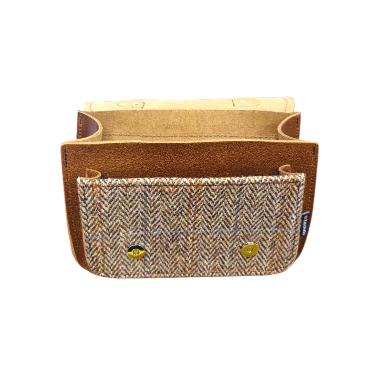 Handmade Leather & Harris Tweed Micro Satchel Plus Crossbody Bag (Tan)