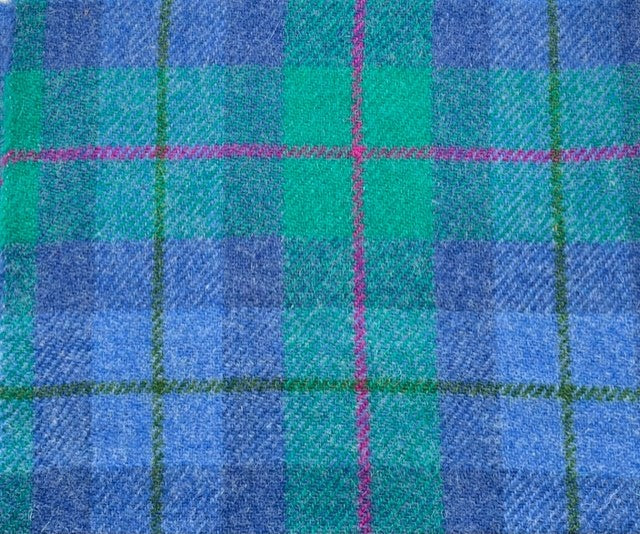 Harris Tweed Bright Green Hot Pink Tartan Cloth Fabric