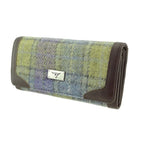 Harris Tweed Bute Long Purse Beige, Purple & Brown - COL112 | Harris Tweed Scotland