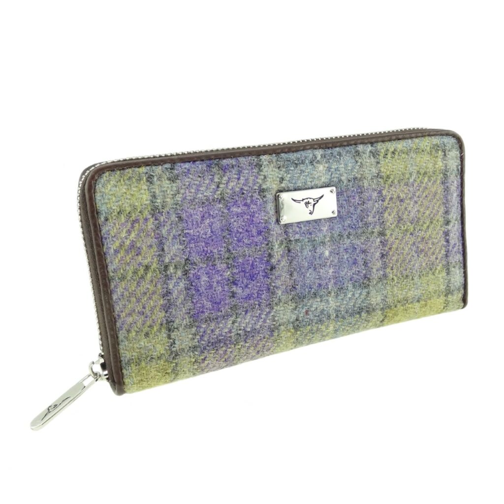 Harris Tweed Staffa Long Zip Purse - COL112