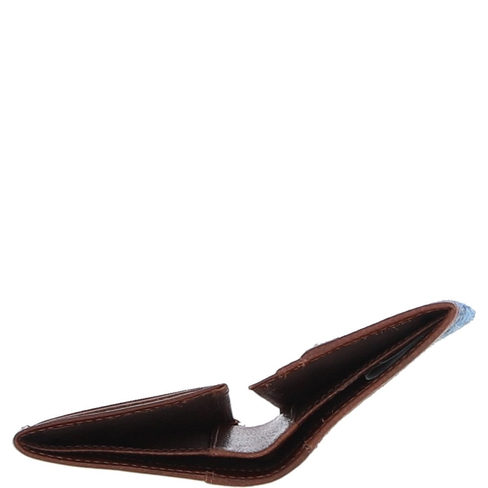 Real Leather Largs RFID Secure Wallet with Tan Leather & Castle Bay Harris Tweed