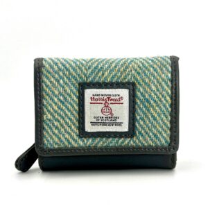 Maccessori Harris Tweed Trifold Purse - Turqoise