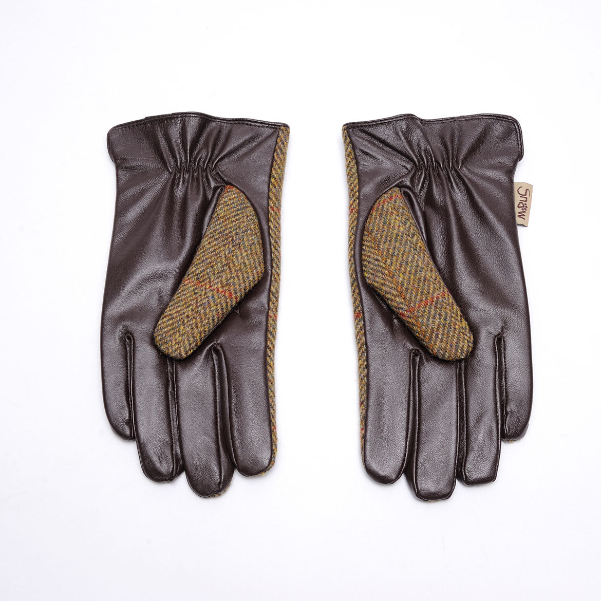 Men's Islander Gloves with Harris Tweed Chestnut Herringbone - Smart Phone Friendly