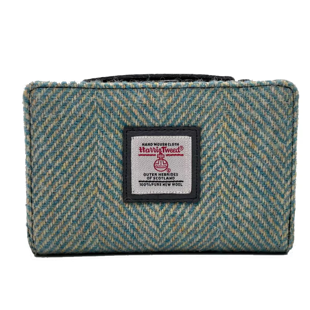 Maccessori Zip Purse with Harris Tweed - Turqoise