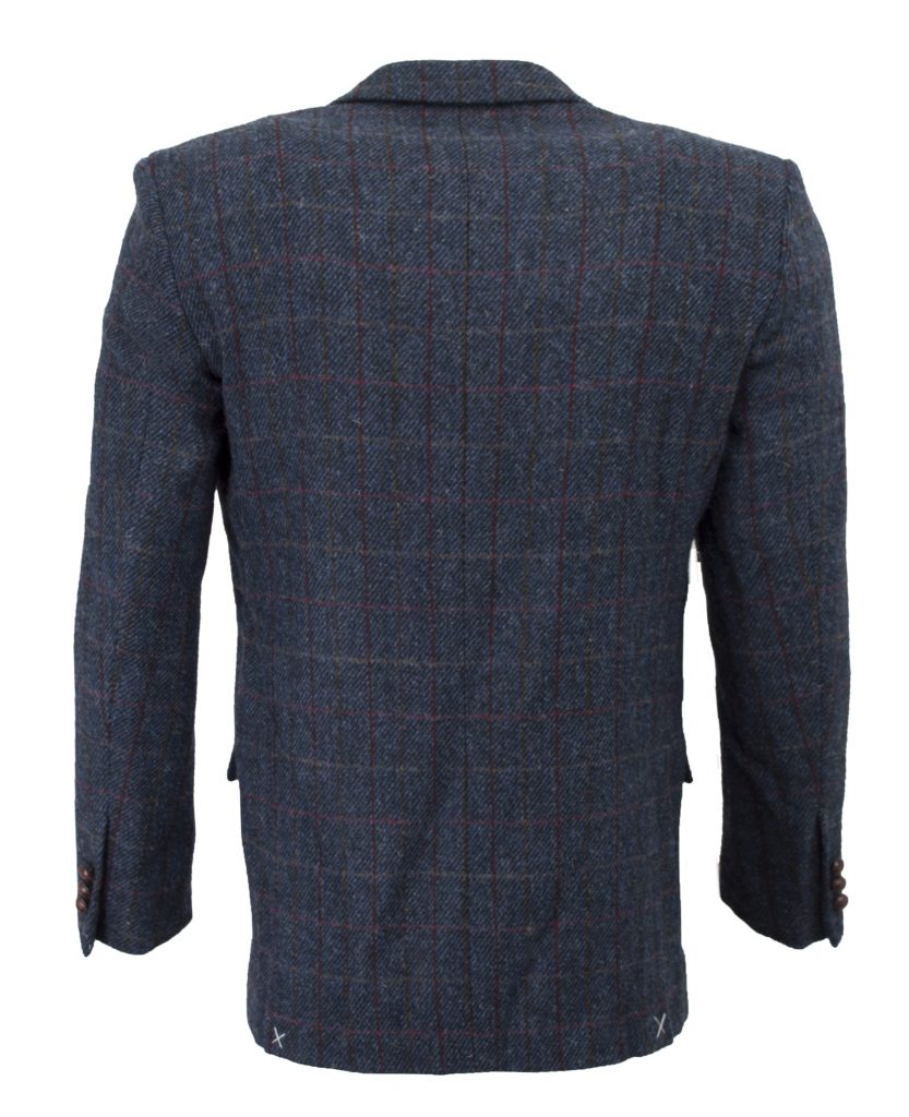 Men's Royal Blue Harris Tweed Herringbone Country Blazer Jacket