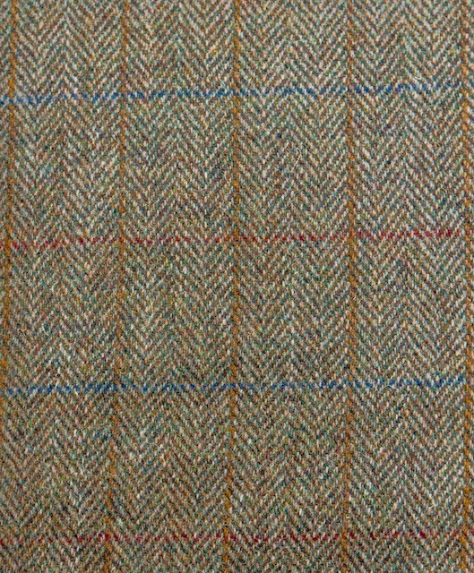Harris Tweed Green Herringbone Overcheck Cloth Fabric