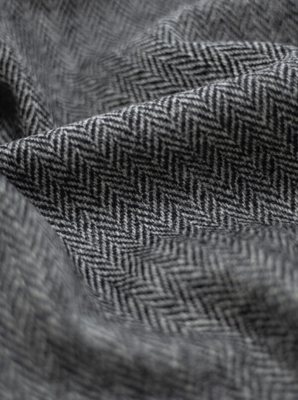 Harris Tweed Grey Black Herringbone Cloth Fabric